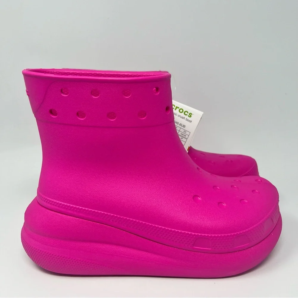Crocs Crush Hot Pink Rain Boots